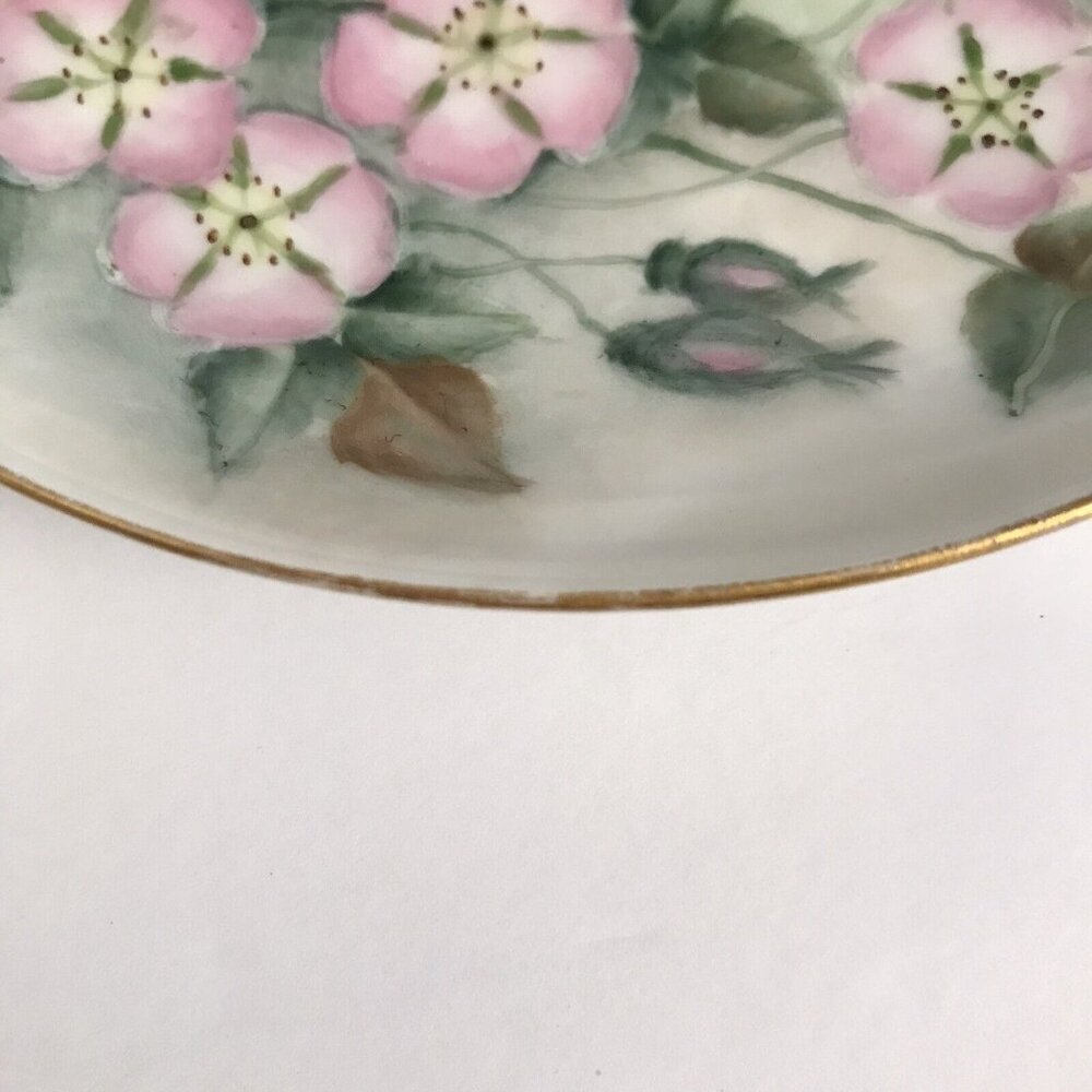 Hand Painted Morning Glory Plate Art by Honey Lee Limoges France Gold Rim G.A.H. - Picture 5 of 11